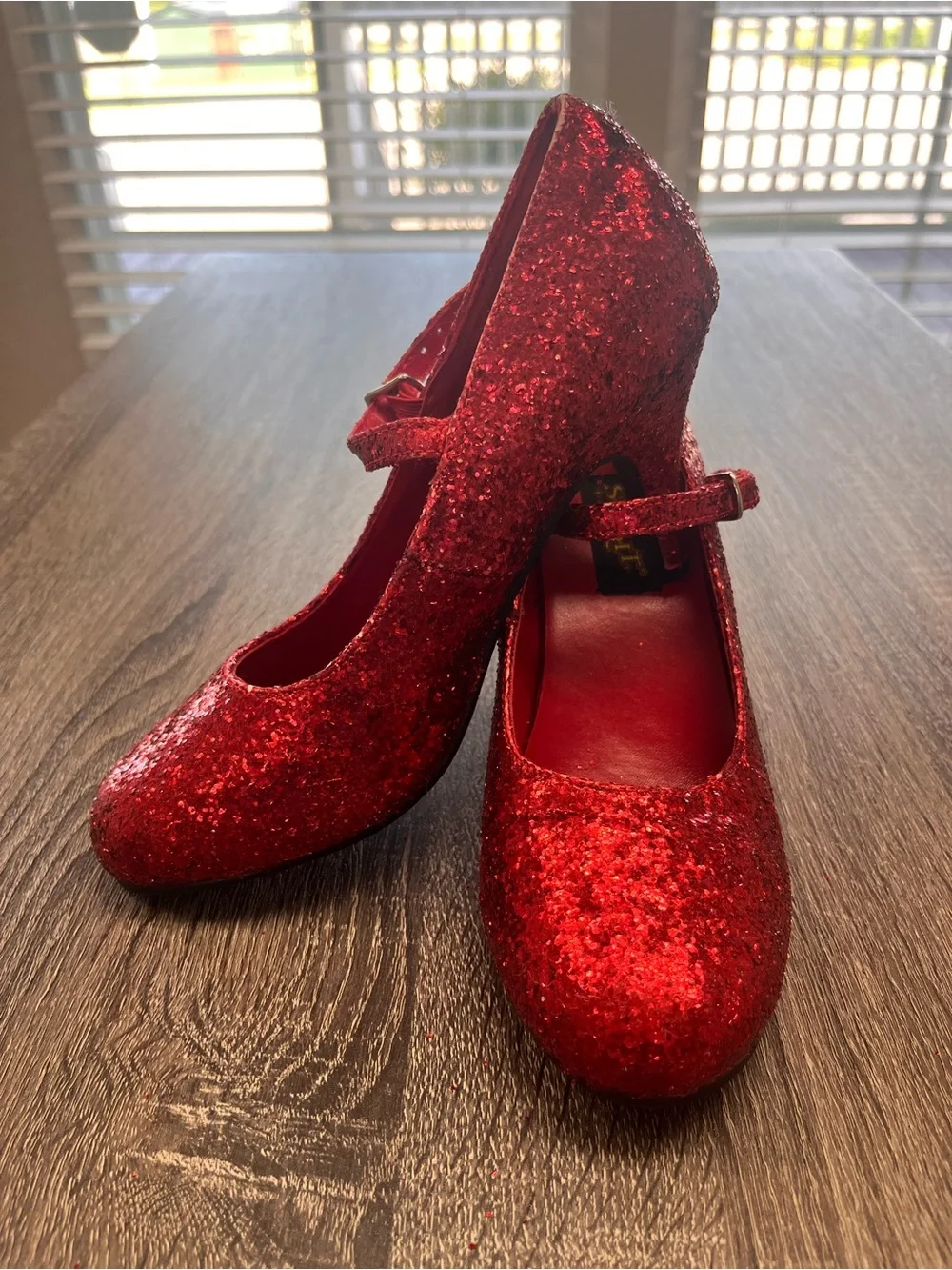 Women's Red Glitter Mary Jane Heels Dorthy Wizard of Oz Cosplay Size 8 Holloween